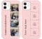 Yoedge Personalized Phone Case for iPhone 12/iPhone 12 Pro 6.1, with Your Own 4 Photo Picture Text Self Designed Protective Cases, Soft TPU Silicone Shockproof Custom Cover, for Girls Women Pink