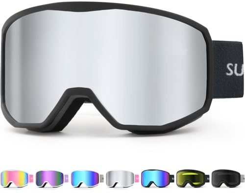 Supertrip Masque Ski Femme Homme, Masques de Snowboard Anti-Buée Poussière 100% protection UV400 Casque Compatible, Masque et Lunettes de Ski Adulte Junior Ski/Skate