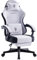 Dowinx Gaming Chair for Adults With Footrest, Ergonomic High Back Fabric Chair With Pocket Spring Cushion and Massage Lumbar Support, Video Game Office Chair, Grey
