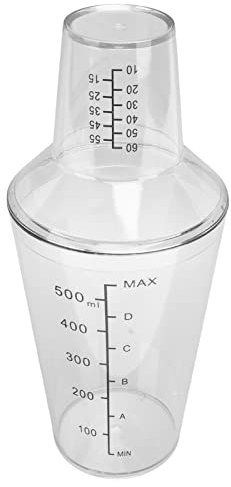 Boston Cocktail Shaker, Prevenire la Fuoriuscita di Shaker da Cocktail Set Bellissimo Curva Standard capacità Comodo Tenuta Chiara per Casa (500 ml)