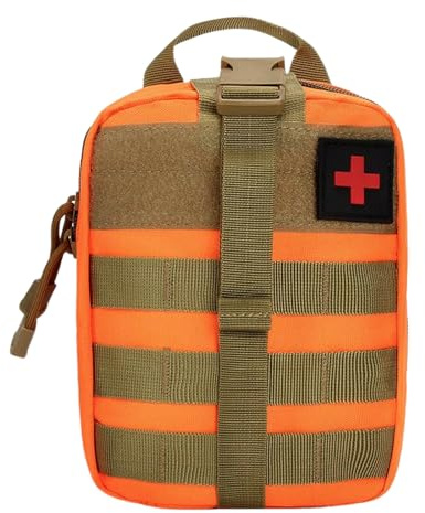Erste Hilfe Tasche wasserdichte, Medizinische Taktische Tasche, Tactical First Aid Gürtel Bag, Erste Hilfe Taktische Hüfttaschen, Tactical Kleine Pouches für Camping, Jagd, Wandern, Zuhause (Orange)