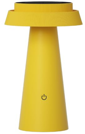 Luxus Europe - Tischlampe Solar Mambo Gelb - Kabellose LED-Solar-Tischlampe für den Außenbereich – Solarbetrieben & USB-C wiederaufladbar – 3 Lichtfarben – Dimmbar – IP54 wasserfest