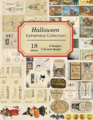 Halloween Ephemera Collection: 18 sheets - over 190 vintage Ephemera pieces for DIY Halloween cards,journals and decoration (Vintage Ephemera Collection, Band 4)
