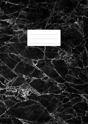 NOTIZBUCH A4 KARIERT - Marmor Schwarz: 110 Seiten ohne Rand | ganzseitig kariertes Papier | Perfekt als Journal Block, Schulheft, Tagebuch, Rechenheft | Lineatur 22 Heft