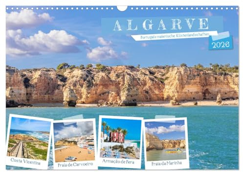 Algarve - Portugals malerische Küstenlandschaften (Wandkalender 2026 DIN A3 quer), CALVENDO Monatskalender: Traumhafte Bilder der Felsalgarve begleiten Sie durch das Jahr. (CALVENDO Orte)