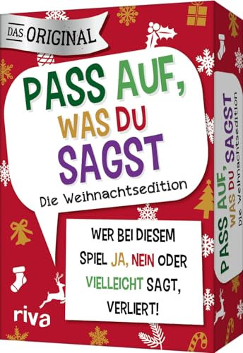 Pass auf, was du sagst – Die Weihnachtsedition: Wer bei diesem Spiel »Ja«, »Nein« oder »Vielleicht« sagt, verliert! | Das Original. Tolles Geschenk für Adventskalender. Ab 6 Jahren