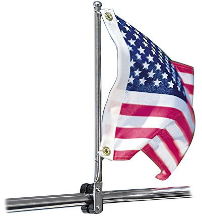 TaylorMade 15 Stainless Steel Flag Pole with Rail Mount – Made from T304 stainless steel – 15 length – Mounts to 7/8 to 1 1/4 round rails – Complete with split rings – 2020109098