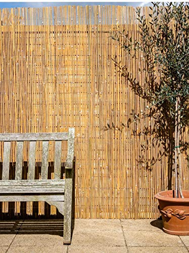 Papillon Bamboo Slat Natural Garden Fence Screening Roll Privacy Border Wind/Sun Protection (1.5m (5ft))