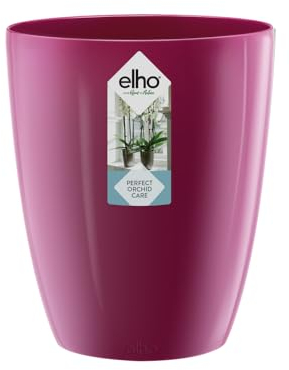 elho Brussels Diamond Orchidee Hoch 12.5 - Blumentopf für Innen - Ø 12.5 x H 15.0 cm - Rosa/Kirschrot