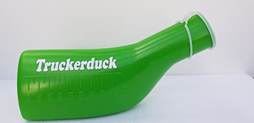 Uriduck Urinflasche für Männer 1000 ml mit weißer Truckerduck Beschriftung