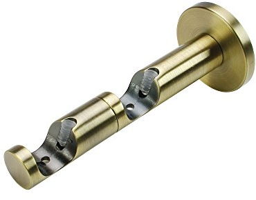 Liedeco Kombiträger 2-lfg. für Gardinenstangen Blues ø 20 mm | 1 Stück | Messing-antik