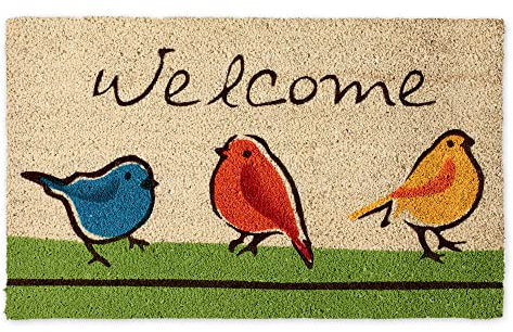 DII Natürliche Kokosfaser Fußmatte Outdoor Welcome Mat 17x29 für die Vögel