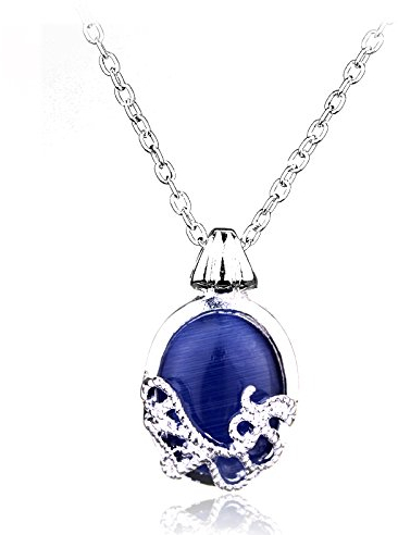 Katherines Halskette aus 'Vampire Diaries', versilberte Damen-Halskette, natürlicher Edelstein-Schmuck, Tageslicht-Amulett-Anhänger
