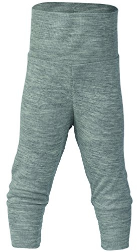 Engel Naturtextilien 703501-23 Bio Ã–ko Baby Hose breiter Bund Wolle Seide, Hellgrau Melange, Gr. 62/68