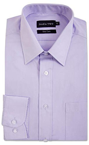 Double Two Plain Lilac Shirt with Extra Long Sleeves for Tall Men