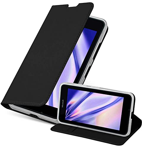Cadorabo Hülle kompatibel mit Nokia Lumia 640 aus Premium Kunst Leder Flip Klappbare Stoßfeste Magnetische [Standfunktion] [Kartenfächern] Cover Hülle für Nokia Lumia 640 Tasche in Schwarz