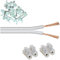 electrosmart Speaker Cable Extension Kit – Includes White 2x 13 Strand - White Clips - Speaker Cable Joining Block (5m Kit)