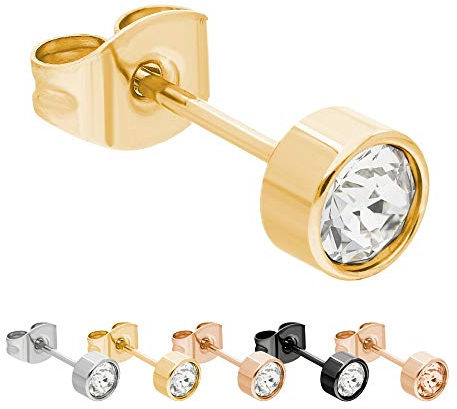 Max Palmer - Ohrstecker mit Swarovski Kristall [16.] Stecker: gold | Kristall: klar | Kristall: 6mm