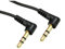 Ex-Pro Right Angle 90 Degree 3.5mm Aux Audio Lead Cable Male to Male Stereo Headphone Mini Jack, with Gold Plated Connectors - Black, 1m