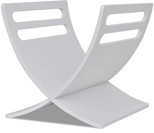 Tidyard Zeitschriftenhalter Holz Zeitungsständer Zeitungshalter 29,5 x 29,5 x 26,5 cm aus Pappelsperrholz,Weiß