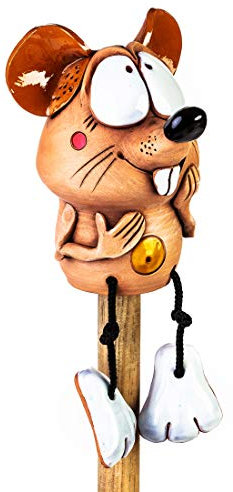 Ceramics World - Keramik Gartenstecker und Kantenhocker - Maus - Gartendeko