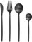 Matte Black Cutlery Sets 16 Pieces, Bestdin Elegant Stainless Steel Cutlery Set 16 Pieces, Kitchen Cutlery Set for 4, Suitable for Home/Party/Restaurant, Black Titanium Coating and Dishwasher Safe