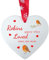Second Ave Robins Appear When Loved Ones are Near White Ceramic Hanging Heart Christmas Xmas Tree Decoration Bauble