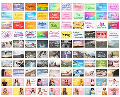 Edition Seidel Set 100 Postkarten Leben & Momente mit Sprüchen Karten mit Spruch Geschenk Geschenkidee Geburtstagskarten Geburtstag Liebe Freundschaft Leben Motivation lustig Postcrossing (SW02)