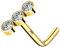 Melighting 20G Runder Nasenstecker aus Zirkonia 14 Karat Gold Nasenpiercing Stecker Nasenring aus 9K Gold L-förmiger Nasenring Nasenpiercing Schmuck Nasenringbolzen Goldener Nasenstecker