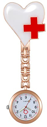 Avaner Krankenschwesternuhr Krankenschwester Uhren, Schwesternuhr Cartoon Design Taschenuhr mit Clip, Pflegeuhr FOB Analog Quarzwerk Ansteckuhr für Doktor Arzt Schwestern Pflege