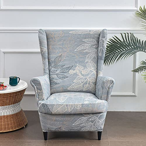 WYJHNLBEDC 2 Stück Ohrensessel überzug Stretch, Elastischer Sesselschoner für Ohrensessel/loungesessel Outdoor/Sessel Wohnzimmer/Sofa 1 Sitzer