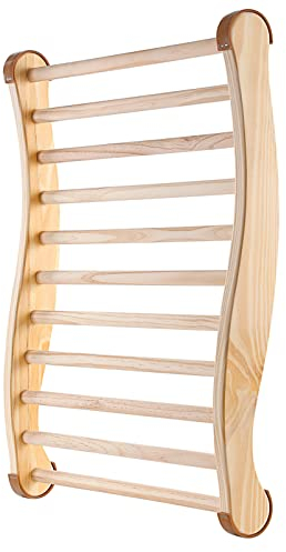 Anjetan Sauna-Rückenlehne, Holz-Sauna-Rückenlehne, keine Flecken und bequem, ergonomische S-Form Rückenlehne für Sauna-Erholung, Wellness-Entspannung