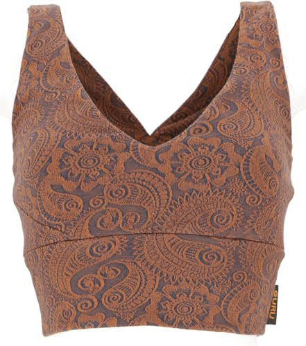 GURU SHOP Bauchfreies Top, Bra Top, Yoga Top aus Bio-Baumwolle - Caramel, Damen, Size:XL