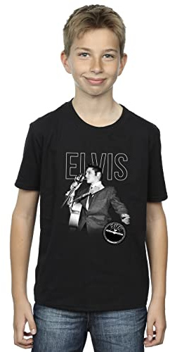 Absolute Cult Elvis Boys Logo Portrait T-Shirt