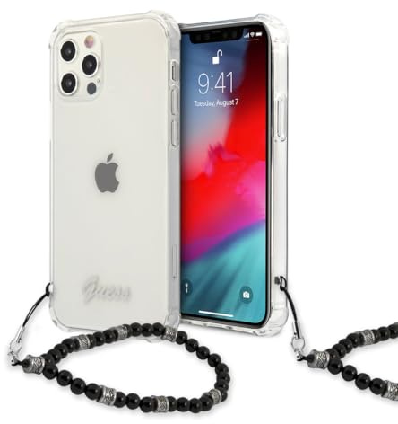 Guess GUHCP12LKPSBK Hülle für iPhone 12 Pro Max 6,7 Transparent hardcase Schwarze Perle