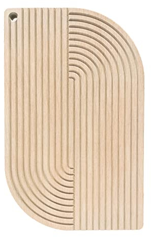 WYE Schneidebrett Holz gross massiv (ca. 40x30cm) – Design Holzbrett Küche FSC zertifiziert - auch als Servierbrett und Vesperbrett - LINES Serie