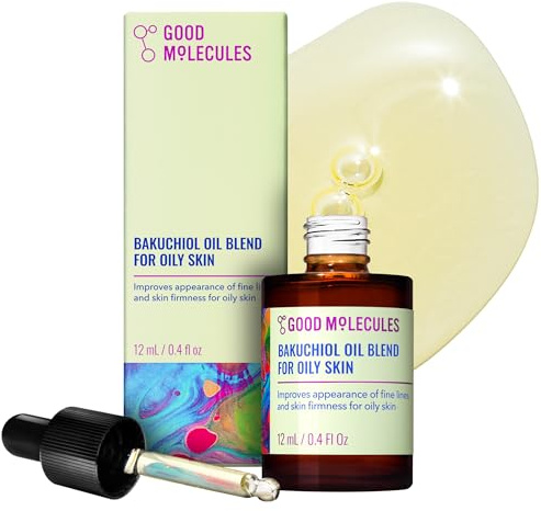 Good Molecules Bakuchiol Oil For Oily Skin 12ml / 0,40oz - Moisturizing, Firming, Anti-Aging, Antiossidante Viso Oil For Wrinkles, Fine Lines - Natural Skin Care For Face with Rosehip and Baobab Oil
