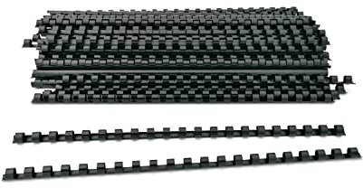 Dos en plastique spirale pour reliure, 21 anneaux, diamètre 8 mm, format A4, capacité 21-40 feuilles, couleur noire, lot de 100 pièces