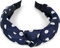 styleBREAKER Damen Haarreif mit Punkte Muster und Knoten im Retro Style, Rockabilly, Vintage Look, Haarband, Headband 04026015, Farbe:Dunkelblau-Weiß