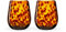 Segunda Vida Tortuga Tortoise Shell colored Stemless Wine Glasses Set - Hand Blown Colorful Wine Glasses - Amber 100% Recycled Glassware Made in Mexico, 13oz, Set of 2