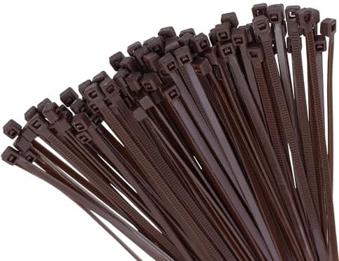 Mini Skater 6 Inch Multi-Color Multi-Purpose Nylon Zip Ties (200, Dark Brown)