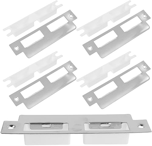 OSALADI 5pcs Guide Stainless Steel Repair Kit Door Strike Plate Filler Door Kick Plate Knob Adjustable Strike Stainless Strip Extended