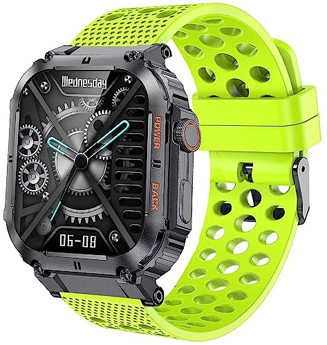 Blueshaweu Armband Kompatibel Für GaWear Smartwatch Herren 1,96 Zoll K57, Classic Sport Silikon Ersatz Uhrenarmband Für LIGE K57/ EIGIIS K57Pro/ GaWear K57 Smartwatch (grün)