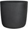 Scheurich Linetto - Pot de Fleurs Rond 30 cm Noir Pierre - Fabriqué en Plastique recyclé - pour l'extérieur