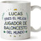 MUGFFINS Tazas Personalizadas para JUGADOR DE BALONCESTO hombre - En Español - Mejor del Mundo - 11 oz / 330 ml - Regalo Personalizable original y divertido