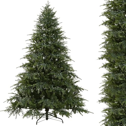 IGOOD Künstlicher Weihnachtsbaum 210cm mit 6670 LED-Beleuchtung, Einfacher Aufbau Weihnachtsbaum Künstlich aus 100% Spritzguss, Besonders Naturgetreuer PE Tannenbaum mit Christbaum Metallständer