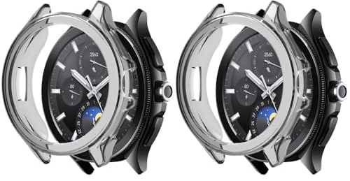 Niboow Funda [2-Piezas] para Xiaomi Watch 2 Pro, Anti-Choque Funda, Protección Completa Carcasa para TPU Flexible antirrayas Protectora para Xiaomi Watch 2 Pro - Negro + Negro