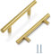 2 Pack Kitchen Cupboard Handles Stainless Steel Kitchen Door Handles Brushed Cabinet Handles Wardrobe Drawer (2 Pack Gold, Hole Centre 96mm)