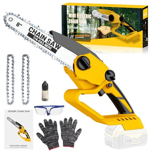 Cordless Mini Chainsaw 8 Inch for Dewalt 20V MAX Battery Powered (NO Battery), Mini Electric Chainsaw Cordless Hand Chainsaw, Portable Small Rechargeable Pruning Chain Saw for Wood Cut Tree Trimming