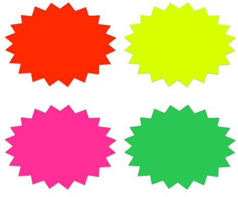 milaosk 80 Stück Preisschilder, Fluoreszierendes Preisschilder Etiketten Starburst Verkaufsschild Preisschild für Supermarkt,Laden